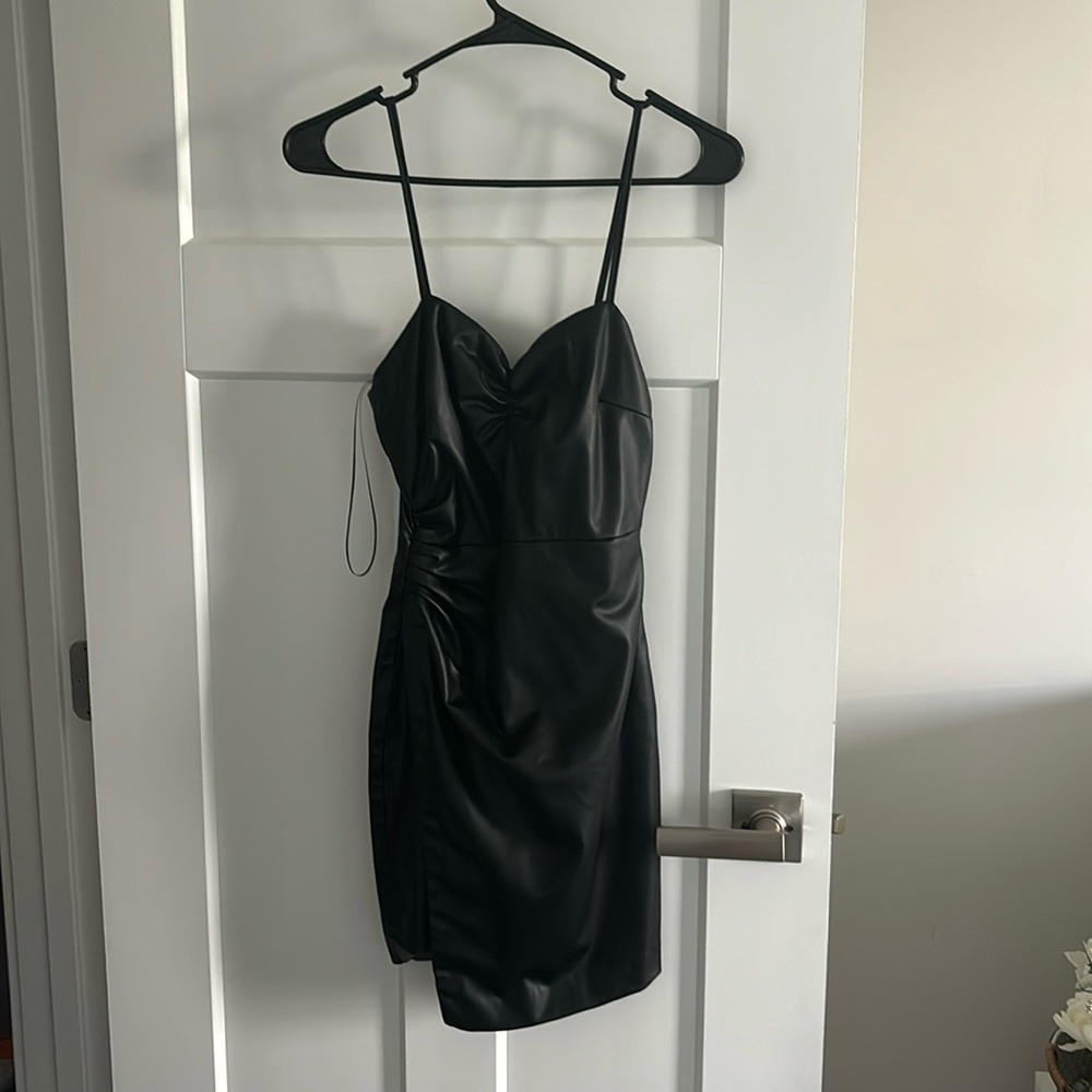 Zara black leathered dress